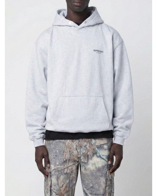 Sudadera Con Capucha De Algodón Represent de hombre de color Gray