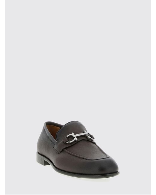 Ferragamo White Gancini Grained Leather Loafer for men