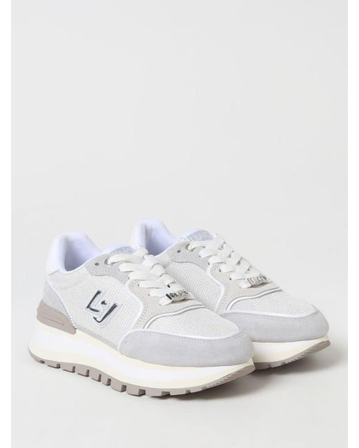 Sneakers in mesh e camoscio con logo di Liu Jo in White