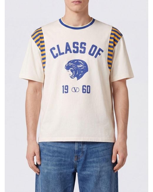 Valentino Garavani Gray Cotton T-Shirt With Vlogo Signature Print for men