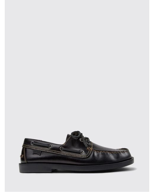 Camper White Don Leather Boat Shoes for men