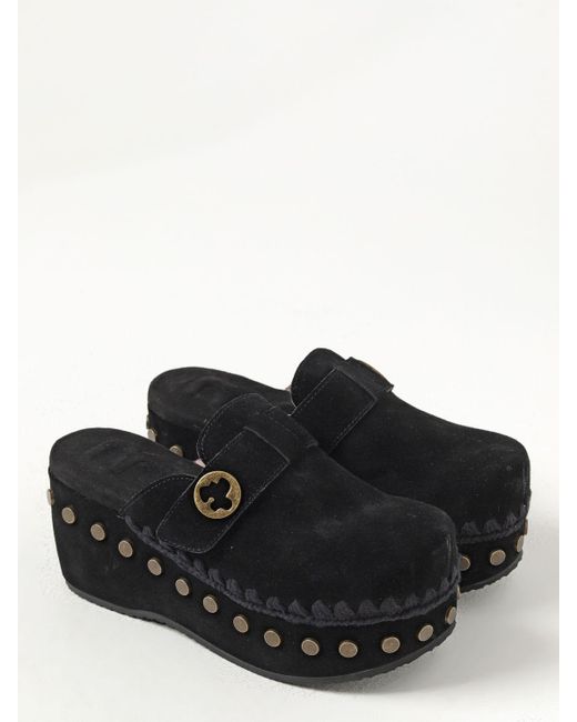 Mou Black Wedge Shoes