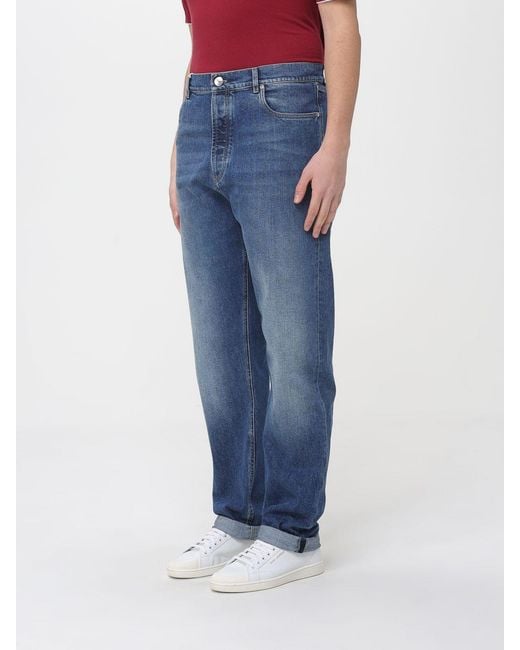 Brunello Cucinelli Blue Straight Cotton Jeans for men