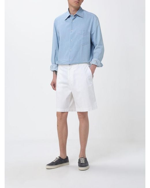 Brunello Cucinelli Blue Cotton Casual Shirt for men