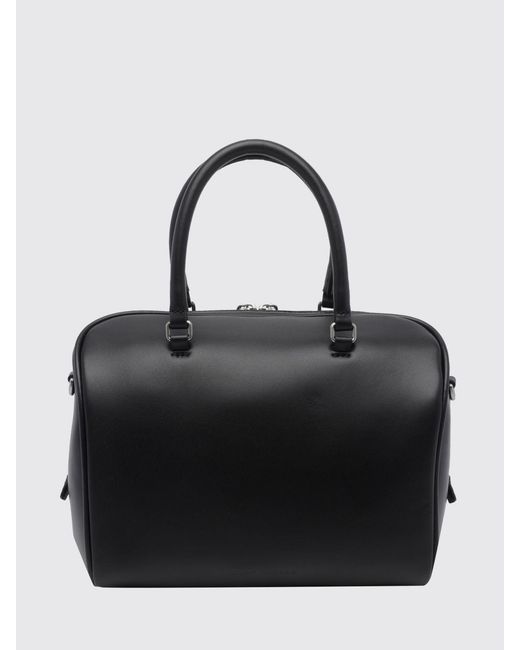Marc Jacobs Black The Wave Lambskin Handbag With Monogram And Removable Strap