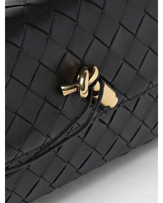 Bottega Veneta Black Andiamo Woven Nappa Clutch