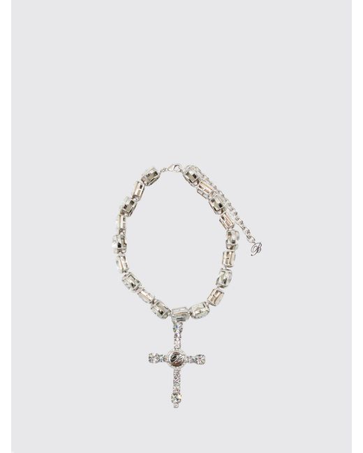 Blumarine White Brass Bracelet With Set Rhinestones