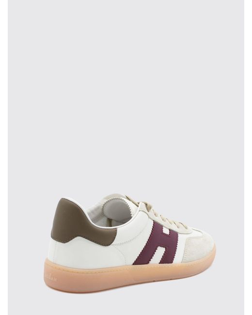 Hogan White Cool Leather And Suede Sneakers With Side H Logo