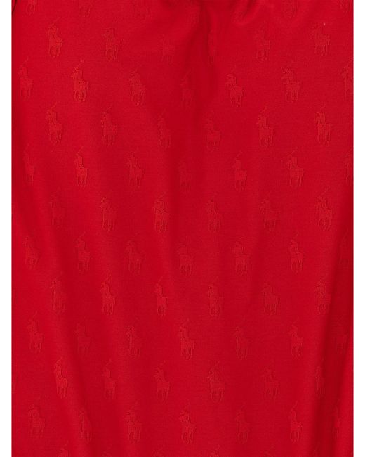 Polo Ralph Lauren Red Basic Recycled Polyester Swim Trunks