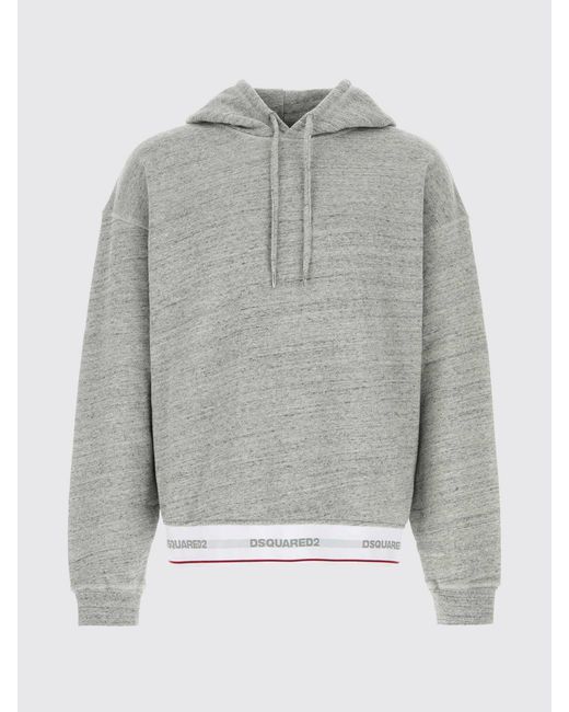 DSquared² Gray Cotton Hoodie for men