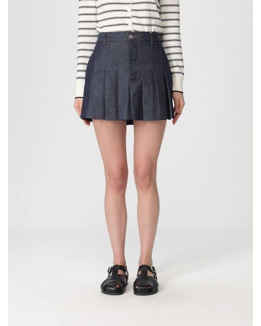 A.P.C. Blue Denim Mini Skirt