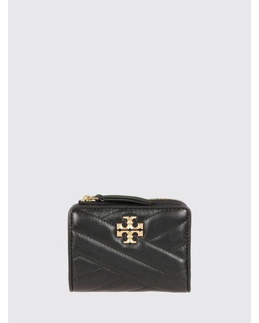 Tory Burch Black Kira Quilted Nappa Wallet With Double T Metal Logo