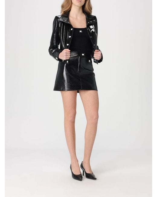 Courreges Black Courr&Egrave	Ges Patent Leather Jacket