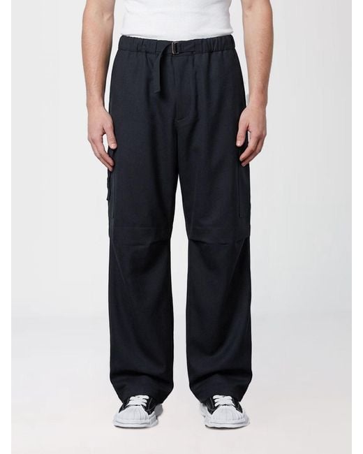 DARKPARK Black Wide-Leg Virgin Wool Trousers With Belt for men