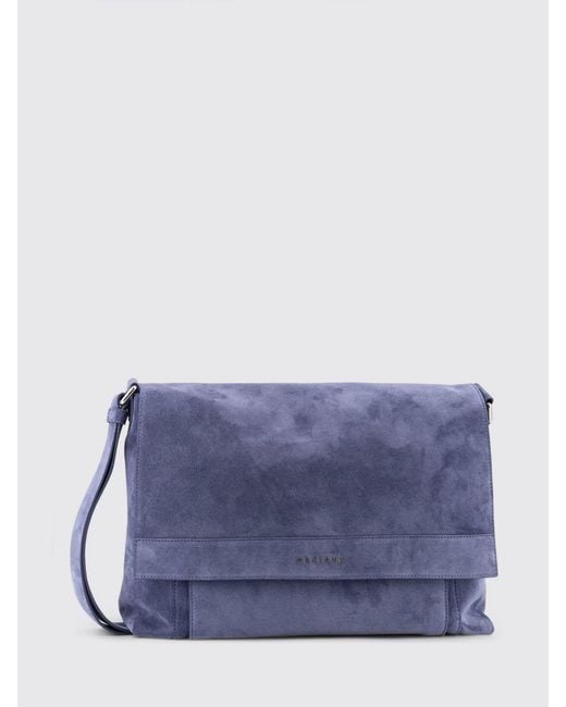 Orciani Purple Suede Shoulder Bag for men