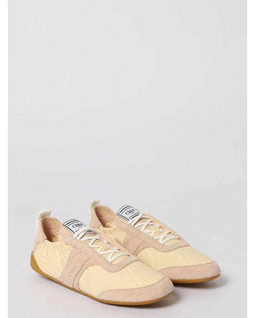 Chloé Natural Chlo&Eacute Kick Suede And Nylon Sneakers