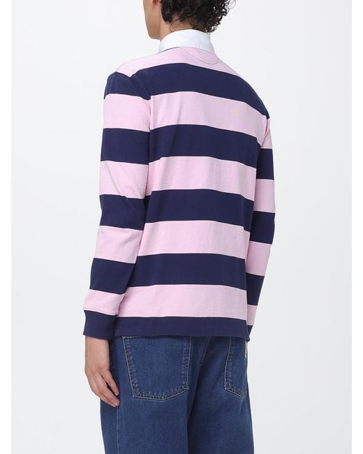 Polo Ralph Lauren Blue Striped Cotton Polo Shirt for men