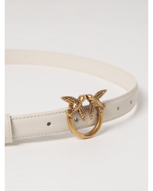 Pinko Natural Love Birds Leather Belt