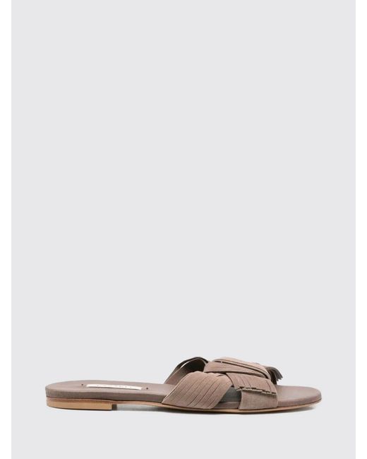Casadei Gray Suede Slippers