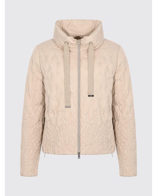 Herno Natural Short Quilted Ultralight Nylon Down Jacket With High Neck And Zip