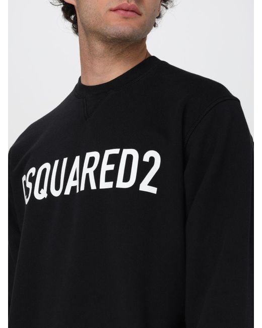 Felpa in jersey con logo di DSquared² in Black da Uomo