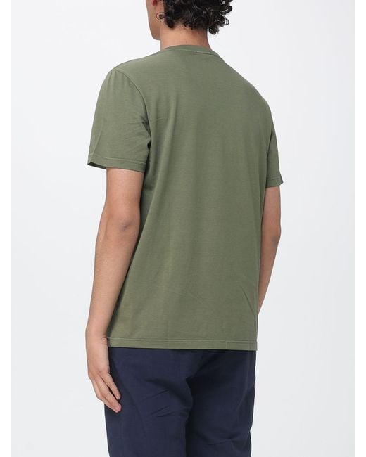 Brooksfield Green Cotton Crew Neck T-Shirt for men