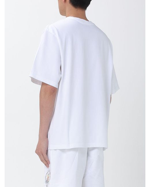 Casablanca White Organic Cotton Crewneck T-Shirt for men