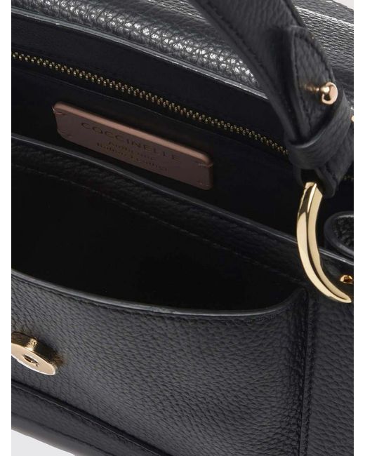 Coccinelle Black C-Me Mini Hammered Leather Bag