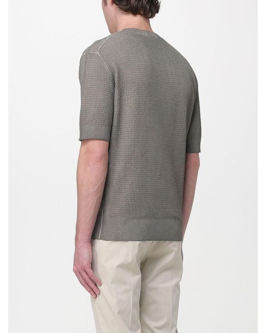 Kangra Gray Cotton Crew Neck Pullover for men