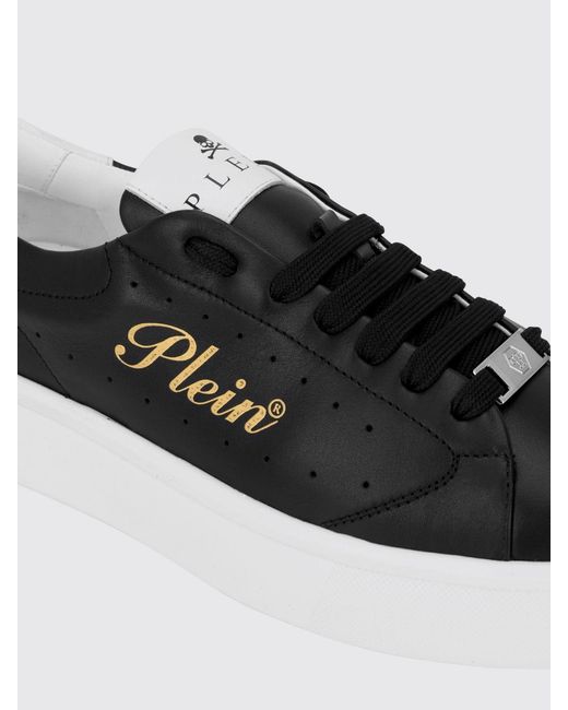 Philipp Plein White Leather Low-Top Trainers With Chunky Sole And Laminated Logo for men