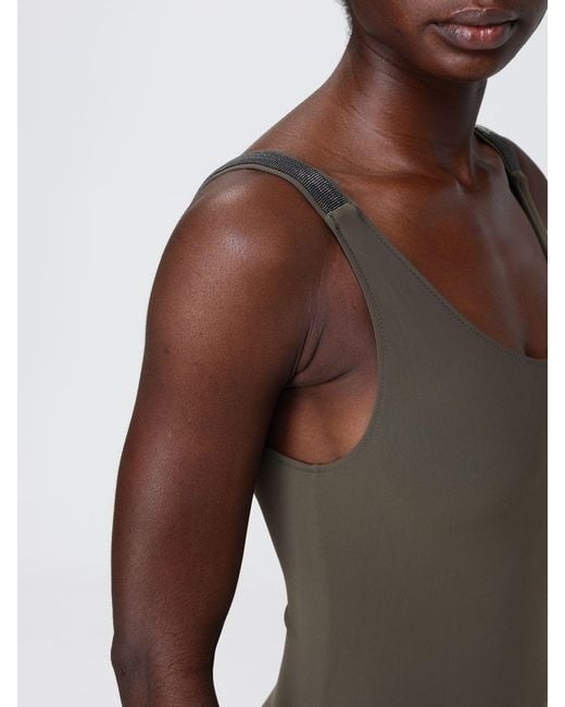 Brunello Cucinelli Brown One-Piece Swimsuit