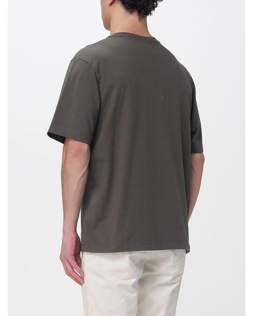 Maison Kitsuné Gray Maison KitsunÉ Organic Cotton T-Shirt With Logo for men