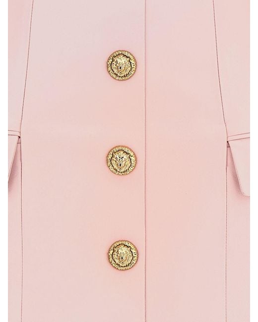 Balmain Pink Leather Mini Skirt