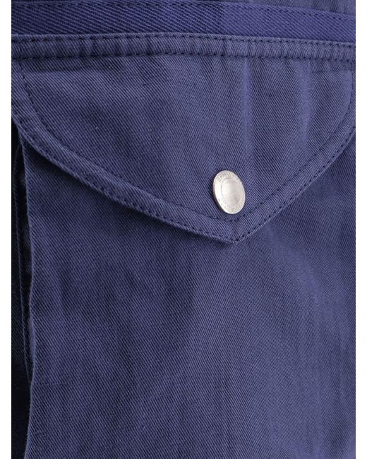 Brunello Cucinelli Blue Linen And Cotton Shorts for men