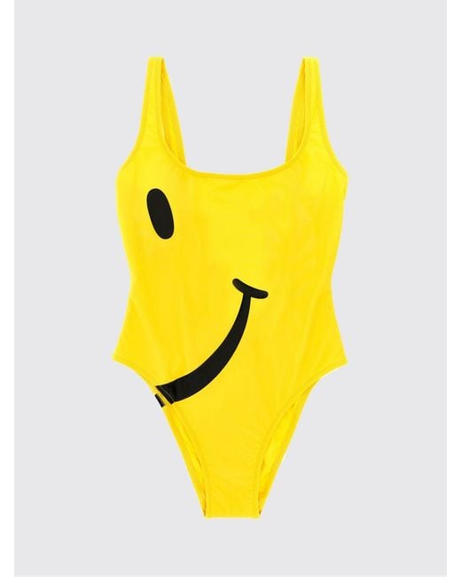 Moschino Couture Yellow Printed One-Piece Swimsuit