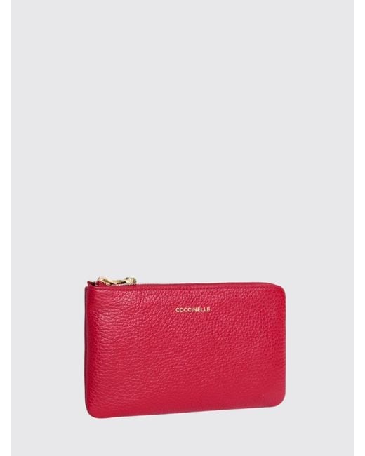 Coccinelle Red C-Me Softy Grained Leather Pouch