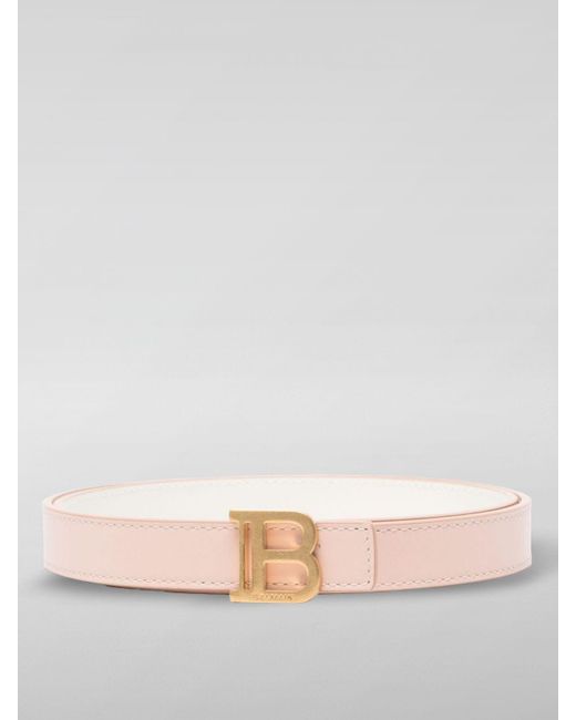 Cintura in pelle di Balmain in Pink
