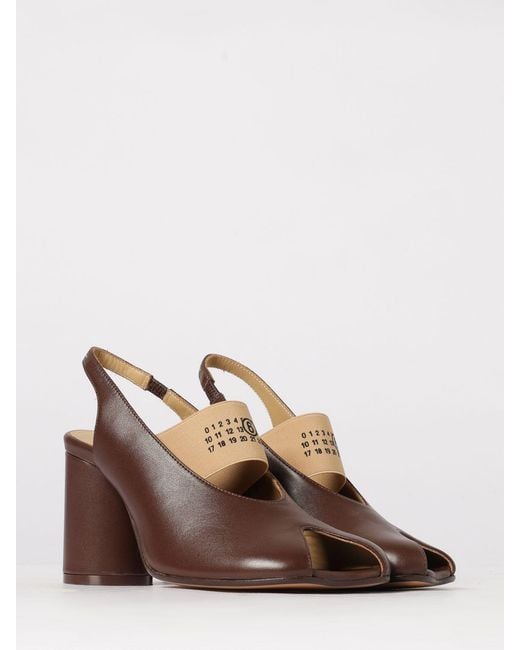 MM6 by Maison Margiela Brown Anatomic Tabi Leather Sandals
