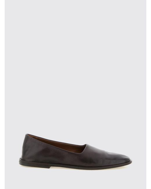 Marsèll White Stesa Pantofola Smooth Calf Leather Ballet Flats With Round Toe