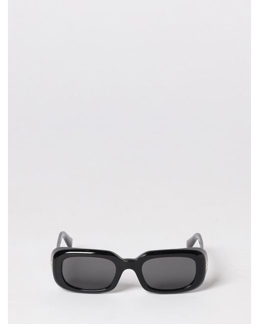 Miu Miu White Rectangular Frame Acetate Sunglasses With Contrast Logo