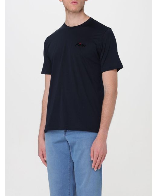 T-shirt di cotone di Kiton in Blue da Uomo