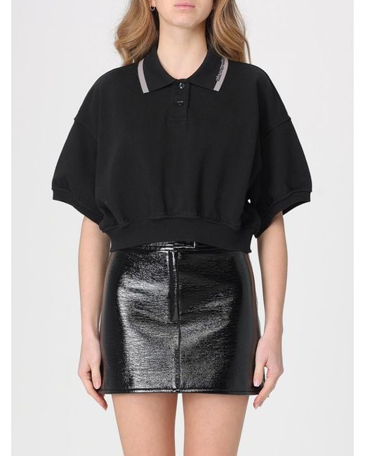 Polo De Algodón Con Logo Alexander Wang de color Black