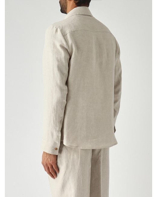 Briglia 1949 Natural Linen Shirt Jacket for men