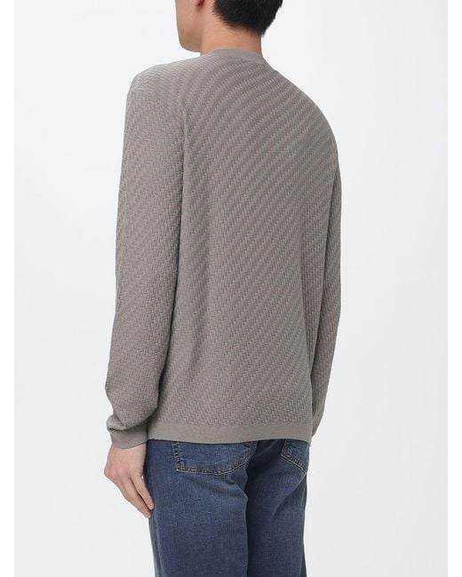 Emporio Armani Gray Basic Crew-Neck Jumper for men