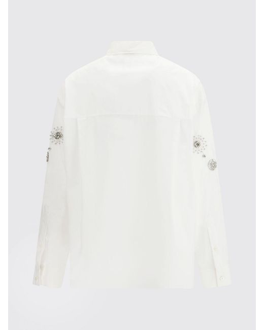 Pinko Gray Carley Cotton Shirt With Rhinestones