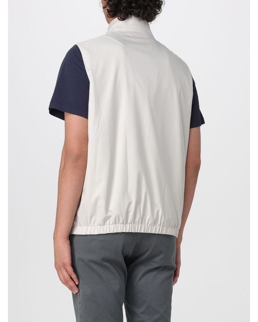 Kiton White Reversible Nylon Vest for men
