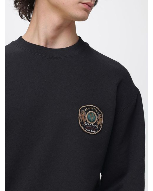 Valentino Blue Crewneck Sweatshirt With Logo for men