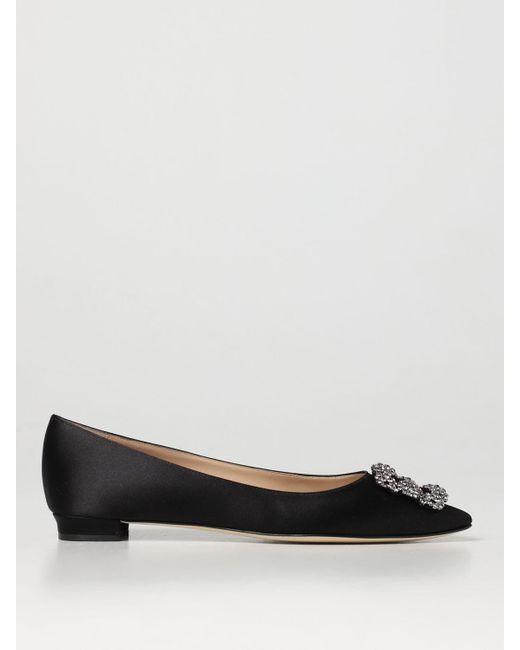 Manolo Blahnik Ballet Flats in Black | Lyst