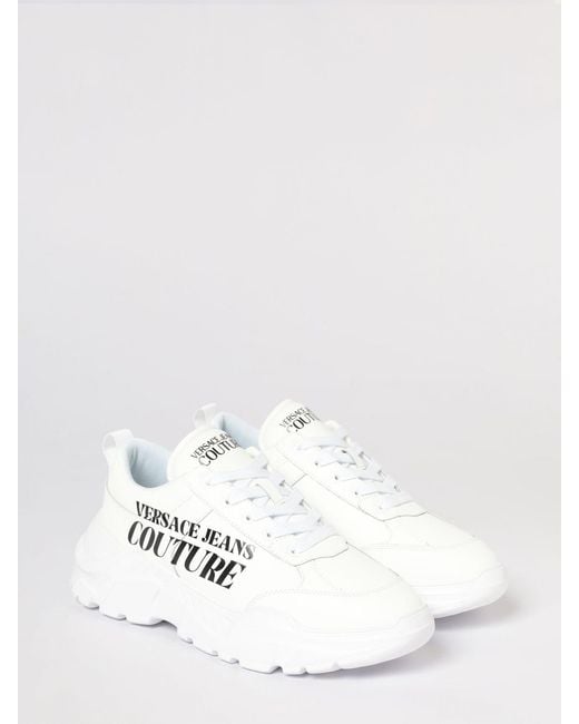 Versace Jeans Couture White Leather Sneakers for men