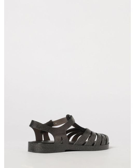 Melissa Black Possession Glitter Pvc Fisherman Sandals With Low Heel